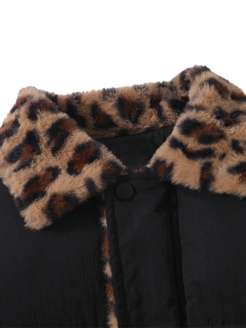 Cheetah Collar Puffer Jacket