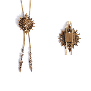 Men's Adjustable Metal Chain Bolo Tie Necklace