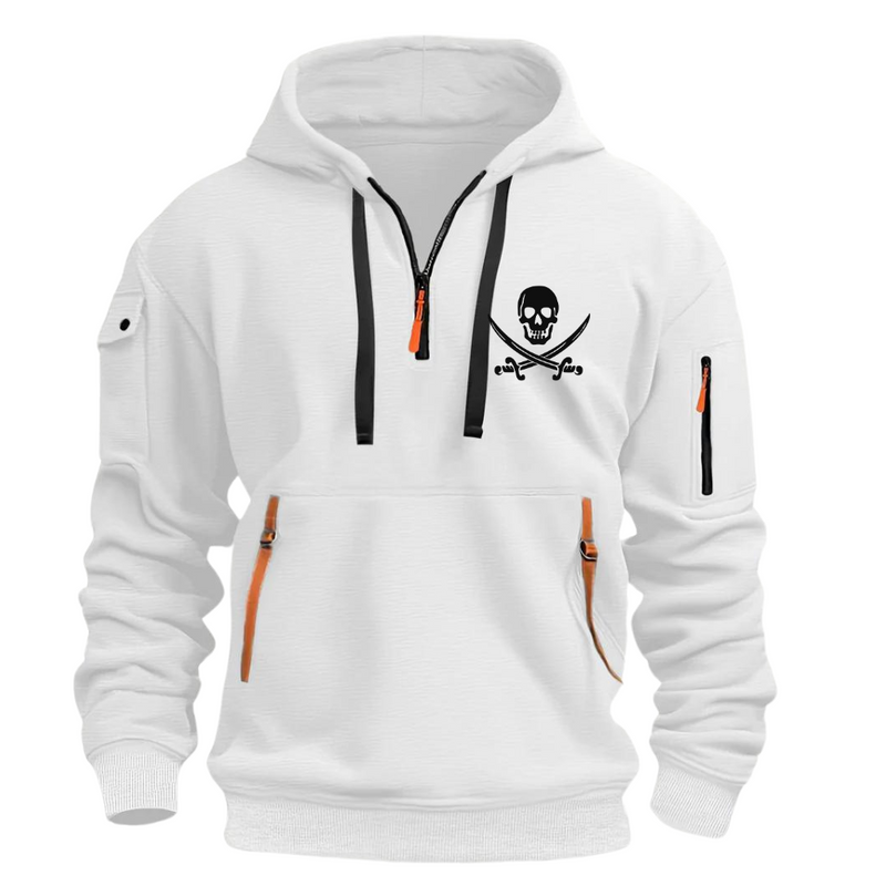 SKULL ARM POCKET ZIPPER HOODIE