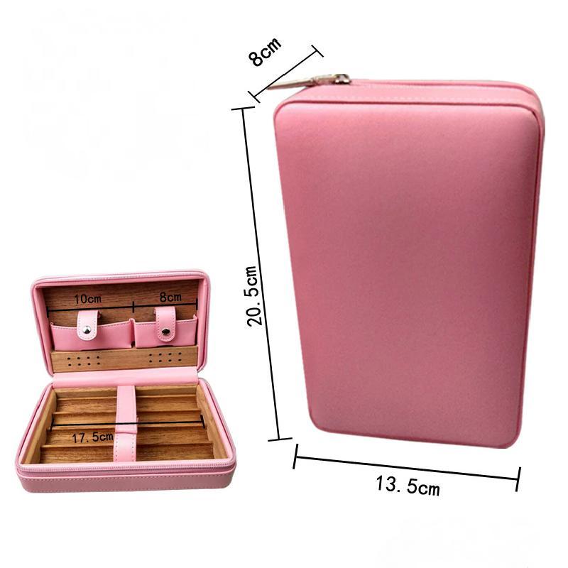 Men's Portable Cigar Humidor Leather Set Storage Bag