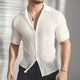 Leichtes strukturiertes Slim-Fit Kurzarmhemd für den Sommer für Herren
