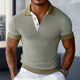 Herren Sommer Basic Strick Slim Poloshirt
