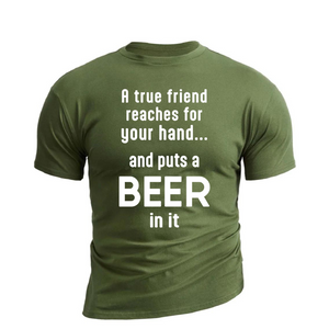 TRUE FRIEND BAUMWOLL-GRAFIKT-T-SHIRT