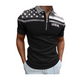 MEN'S POLO SHIRT SHORT SLEEVED ZIPPERED T-SHIRT