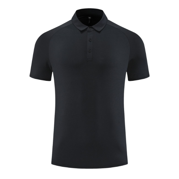 Men's Spliced Polyester Lapel Quick-Dry Polo