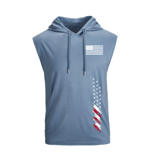 Schnelltrocknendes Tanktop mit Kapuze und USA-Flagge