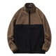 DOUBLE SIDED FLEECE LOOSE HALF ZIPPER CONTRASTING HOODIE