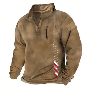 USA FLAGGE LOSE EINFARBIGE OUTDOOR WARME UND ATMUNGSAKTIVE TAKTISCHE HERREN HOODIE SWEATSHIRT