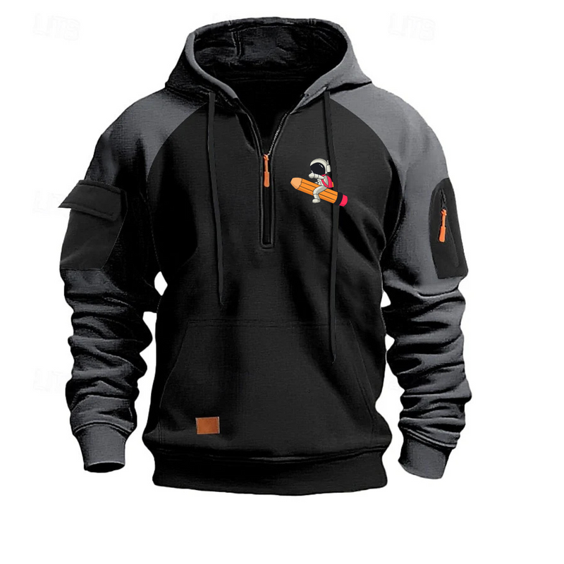 Space Men's Hoodie Quarter Zip Hoodie Tactical Hoodie