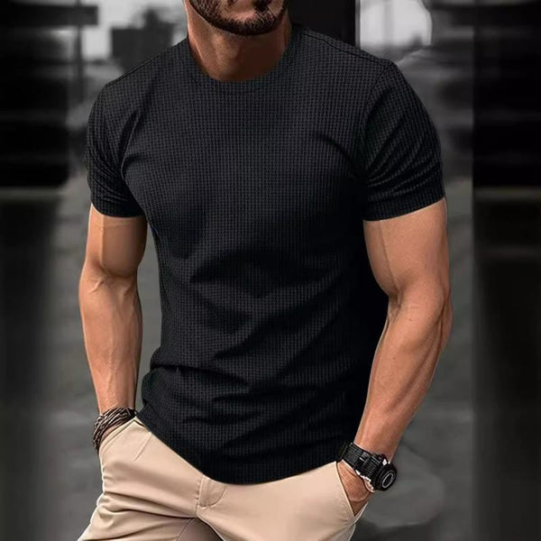 Men's Casual Round Neck Breathable Ice Silk Short-Sleeved T-Shirt