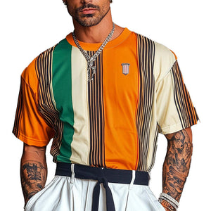 Kurzarm-T-Shirt mit Streifenmuster für Herren