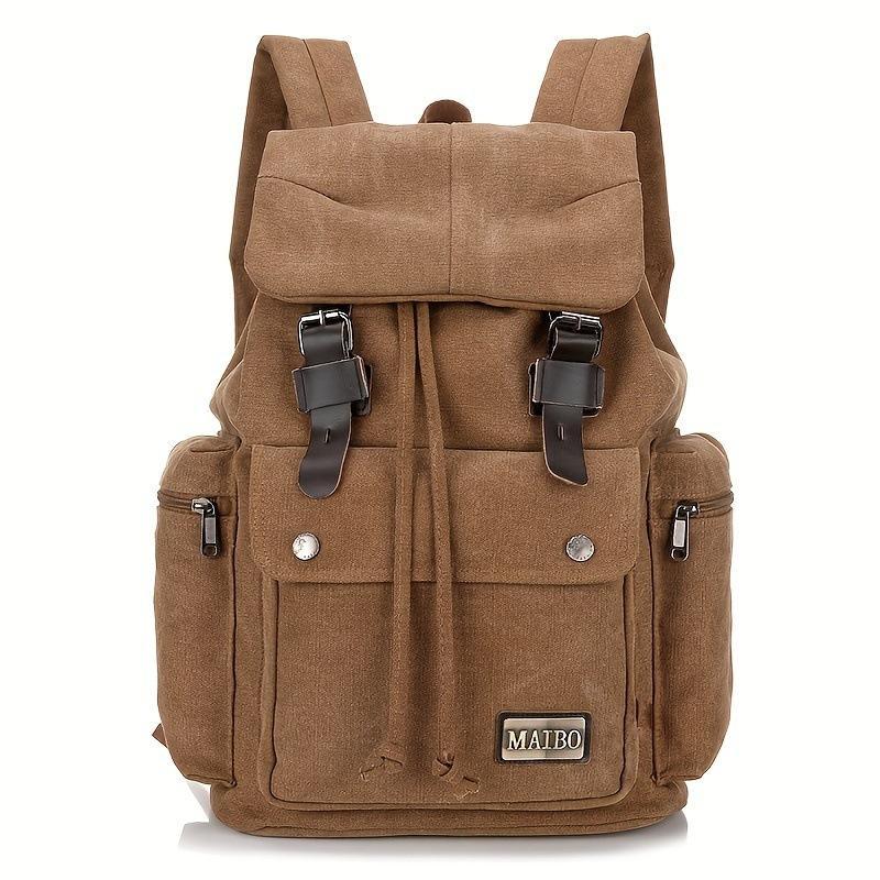 Men's Retro Outdoor Large Capacity Multi-Pocket Canvas Backpack