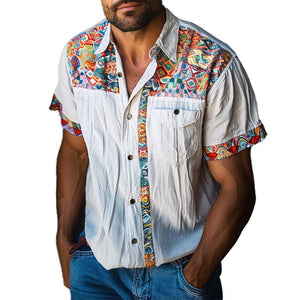 Men's Ethnic Print Casual Shirt