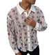 Herren-Strickhemd mit langen Ärmeln aus Rosenjacquard