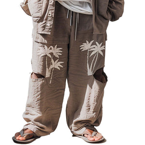 Bestickte, zerrissene Freizeithose für Herren 