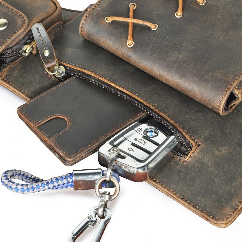 Men's Classic Retro Personality Outdoor Leather Waist Bag