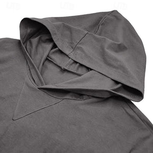 Men's Casual Solid Color Hooded Long Sleeve T-Shirt