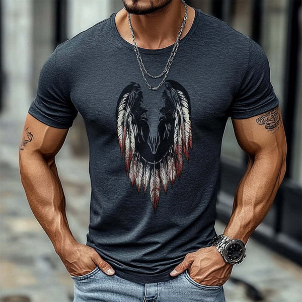 Men's Casual Printed Round Neck Short Sleeve T-Shirt