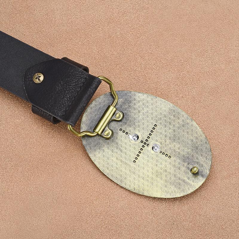 Herrengürtel mit Vintage-Nietenprägung