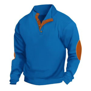 Lässiges Outdoor-Sweatshirt mit Stehkragen und Waffelmuster für Herren
