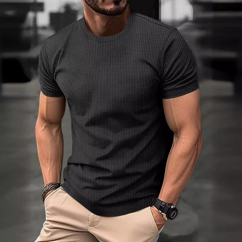 Men's Casual Round Neck Breathable Ice Silk Short-Sleeved T-Shirt