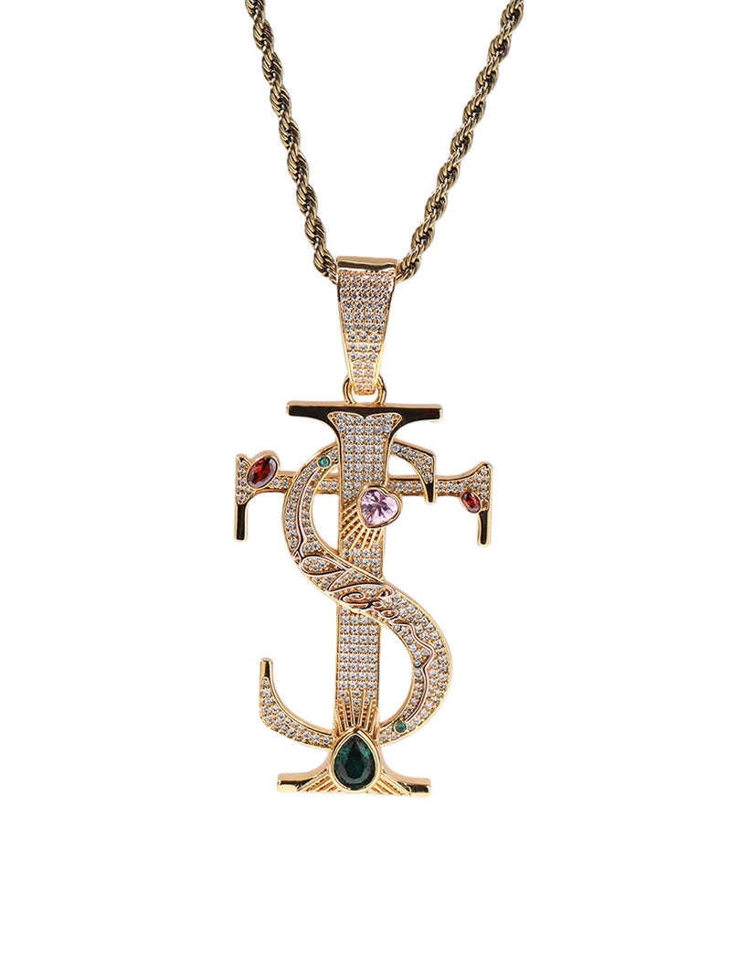 Halskette mit Zirkon-Kreuz-Anhänger 