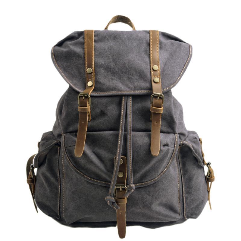 Men's Retro Outdoor Large Capacity Multi-Pocket Canvas Backpack