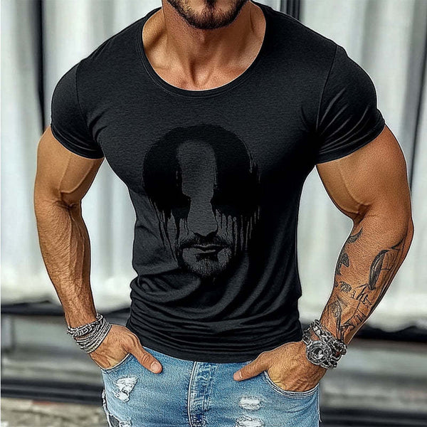 Men's Casual Printed Round Neck Short Sleeve T-Shirt
