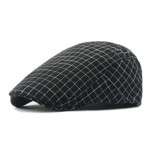 Men's Vintage Plaid Cotton Peaked Cap