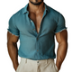 Men's Retro Casual Ripped Lapel Short Sleeve Shirt