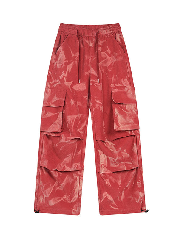 Tie-Dye Corduroy Multi-Pocket Pants