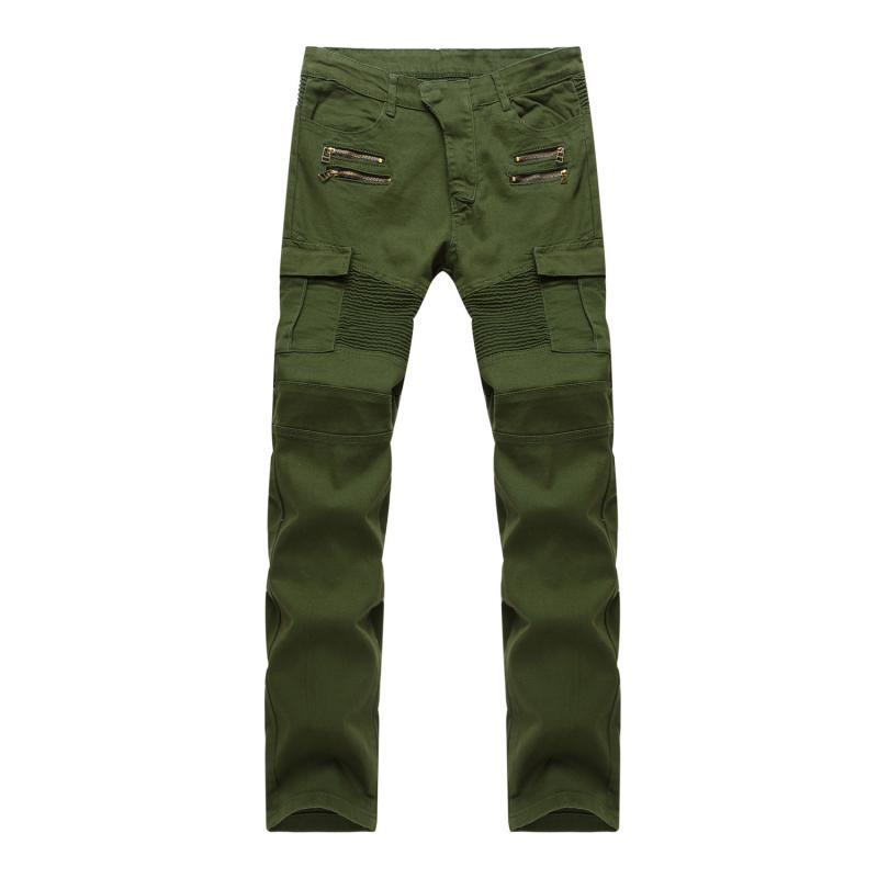 Herren Slim Jeans mit Reißverschlussdekor und mehreren Taschen