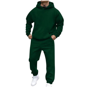 Men's Casual Loose Fleece Long-sleeved Hoodie Sweatpants Set