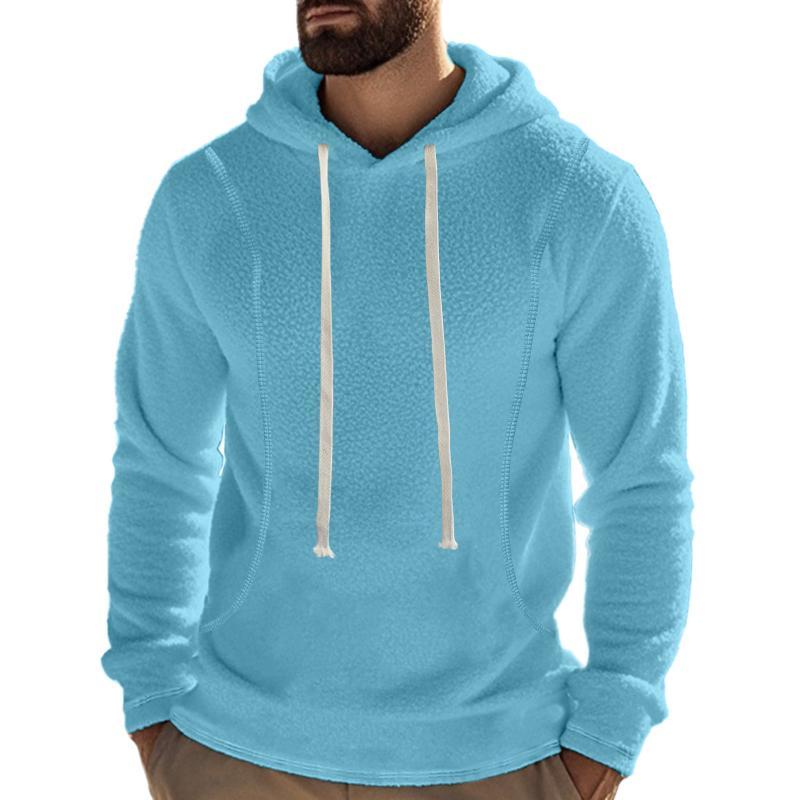 Men's Casual Outdoor Polar Fleece Long Sleeve Pullover Hoodie