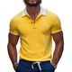 Lässiges, bequemes Poloshirt aus Baumwolle mit Colorblock-Revers und schmaler Passform für Herren, kurzärmelig
