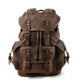 Men's Vintage Outdoor Canvas Stitching Leather Multi-Pocket Backpack