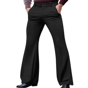 Men's Casual Solid Color Slant Pocket Slim Flared Pants