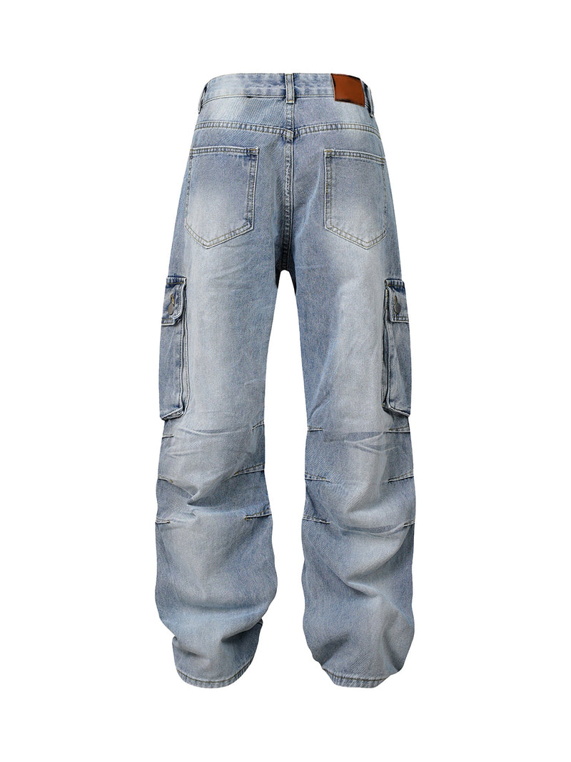 American Street Style Washed Distressed Jeans