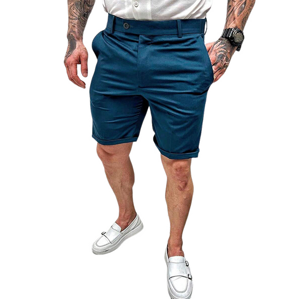 Herren-Cargo-Shorts aus Baumwolle mit einfarbiger, lässiger Passform