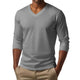 Lässiges Herren-T-Shirt mit V-Ausschnitt und schmaler Passform aus Baumwollmischung