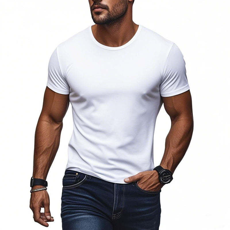 Men's Cotton Blend Crew Neck Short Sleeve T-Shirt