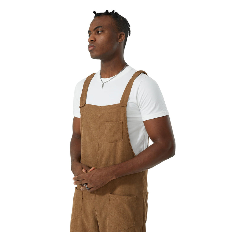 Corduroy Bib Cargo Overalls- Men's