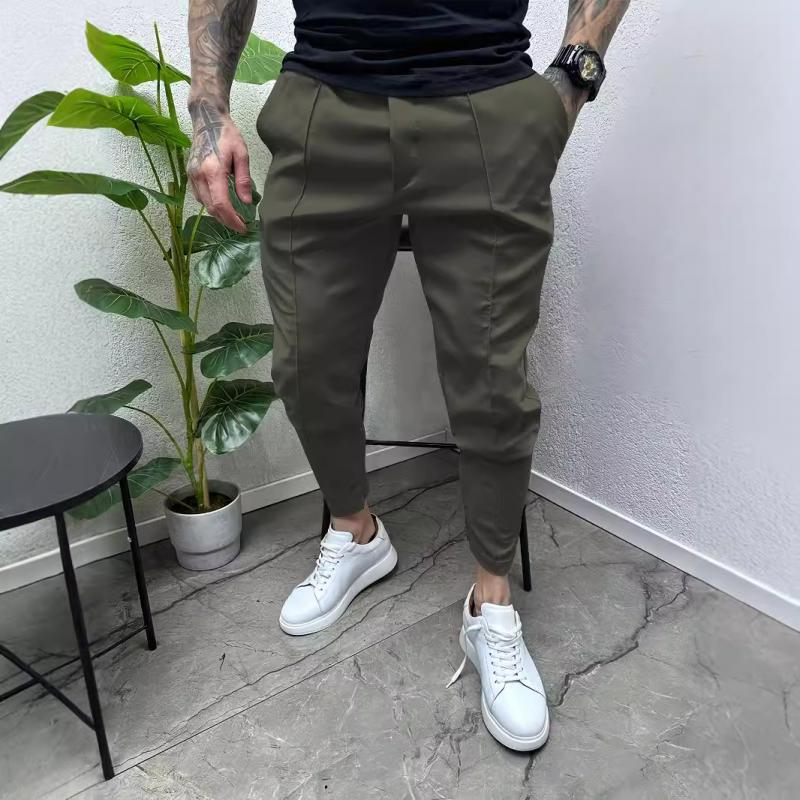 Lässige, einfarbige Herrenhose mit Kordelzug