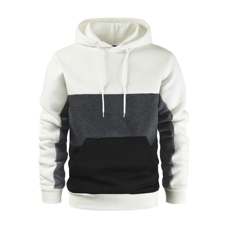 MEN'S FASHION COLOR BLOCKED SWEATSHIRT SPLICING LARGE HOODIE