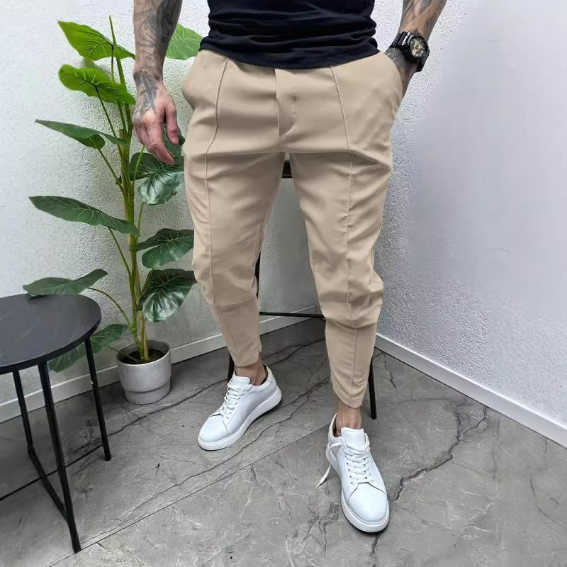 Lässige, einfarbige Herrenhose mit Kordelzug