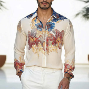 Men's Summer Brightly Printed Casual Skin-Friendly Shirt