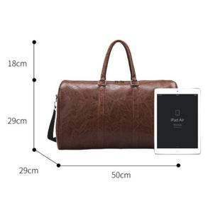 Herren Vintage Große Kapazität Leder Sport Fitness Reisetasche