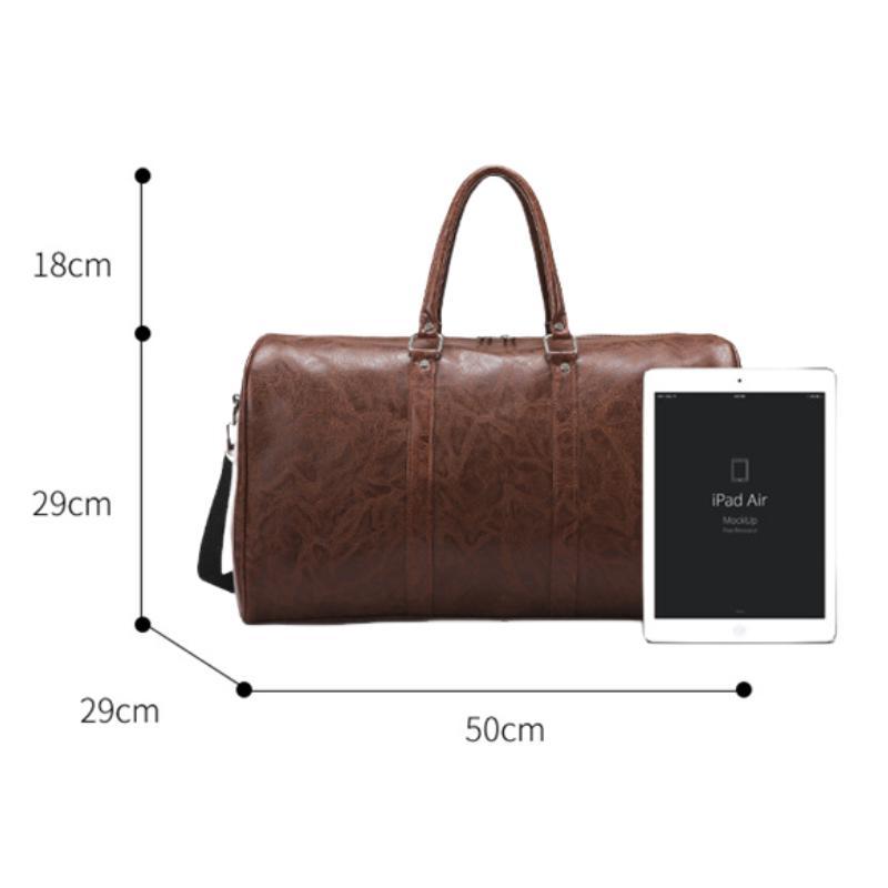 Men's Vintage Large Capacity Leather Sports Fitness Travel Bag