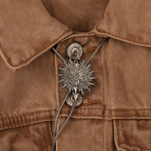 Men's Adjustable Metal Chain Bolo Tie Necklace