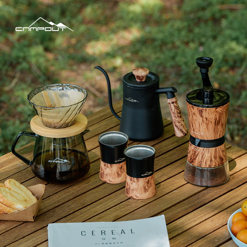 OUTDOOR COFFEE SET COMBINATION COFFEE FILTER CUP HANDMADE COFFEE POT FIBER COFFEE SET PORTABLE HOME USE